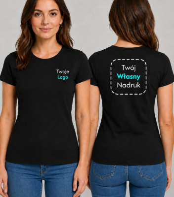 Koszulka Damska T-shirt z Własnym Nadrukiem 160g - Basic