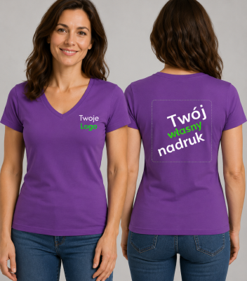 Koszulka Damska V-neck z Własnym Nadrukiem 180g - Dream