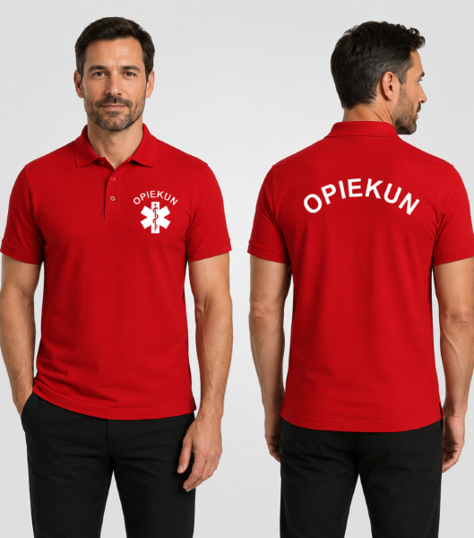 Koszulka Męska Medyczna Polo Opiekun