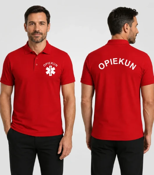 Koszulka Męska Medyczna Polo Opiekun