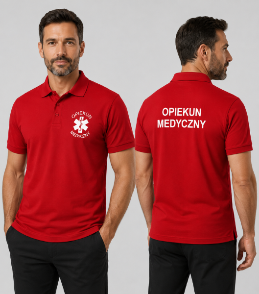 Koszulka Męska Medyczna Polo Opiekun Medyczny