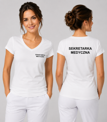 Koszulka V-neck Sekretarka Medyczna 180g - Fit V-neck