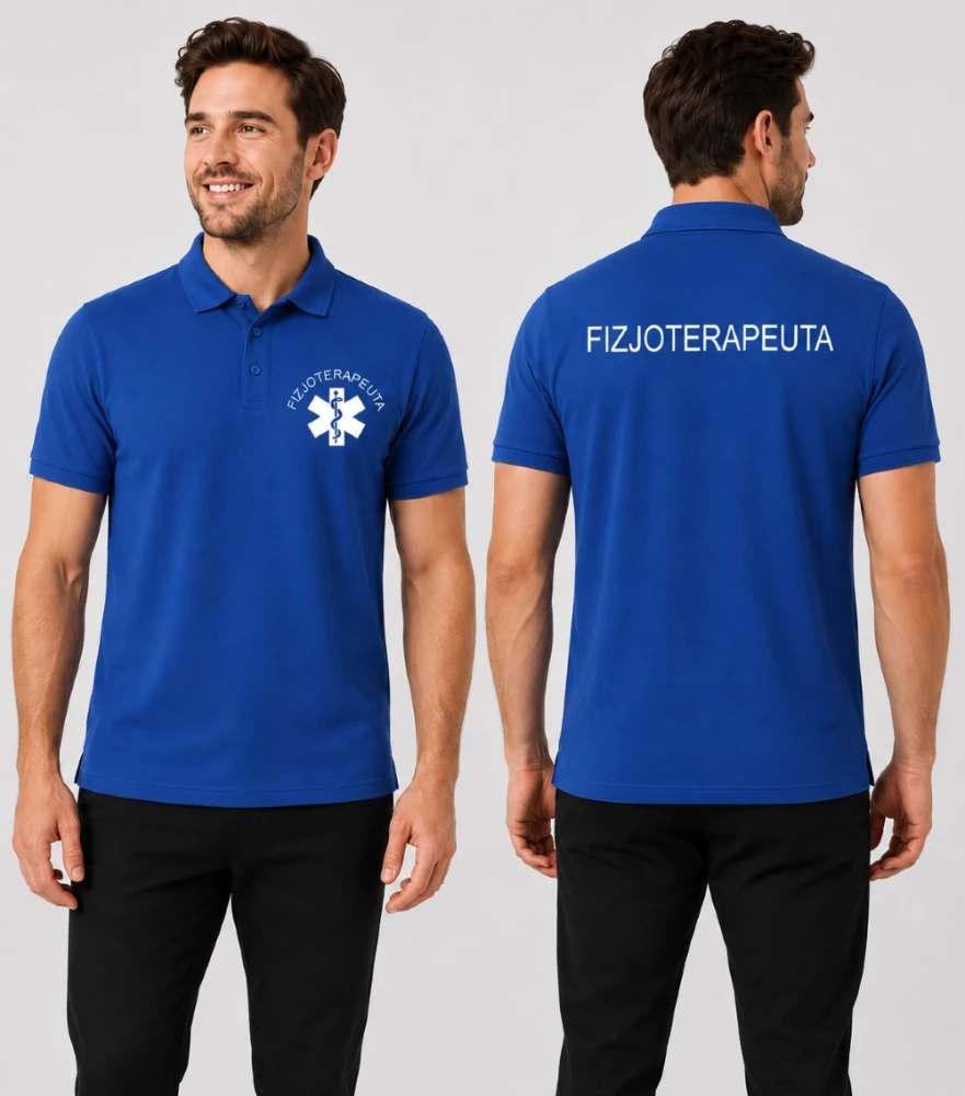 Koszulka Polo Męska Fizjoterapeuta 200g - Pique