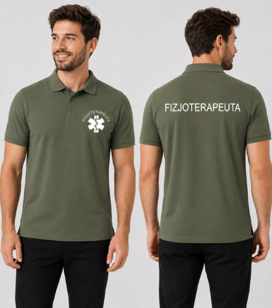 Koszulka Męska Medyczna Polo Fizjoterapeuta