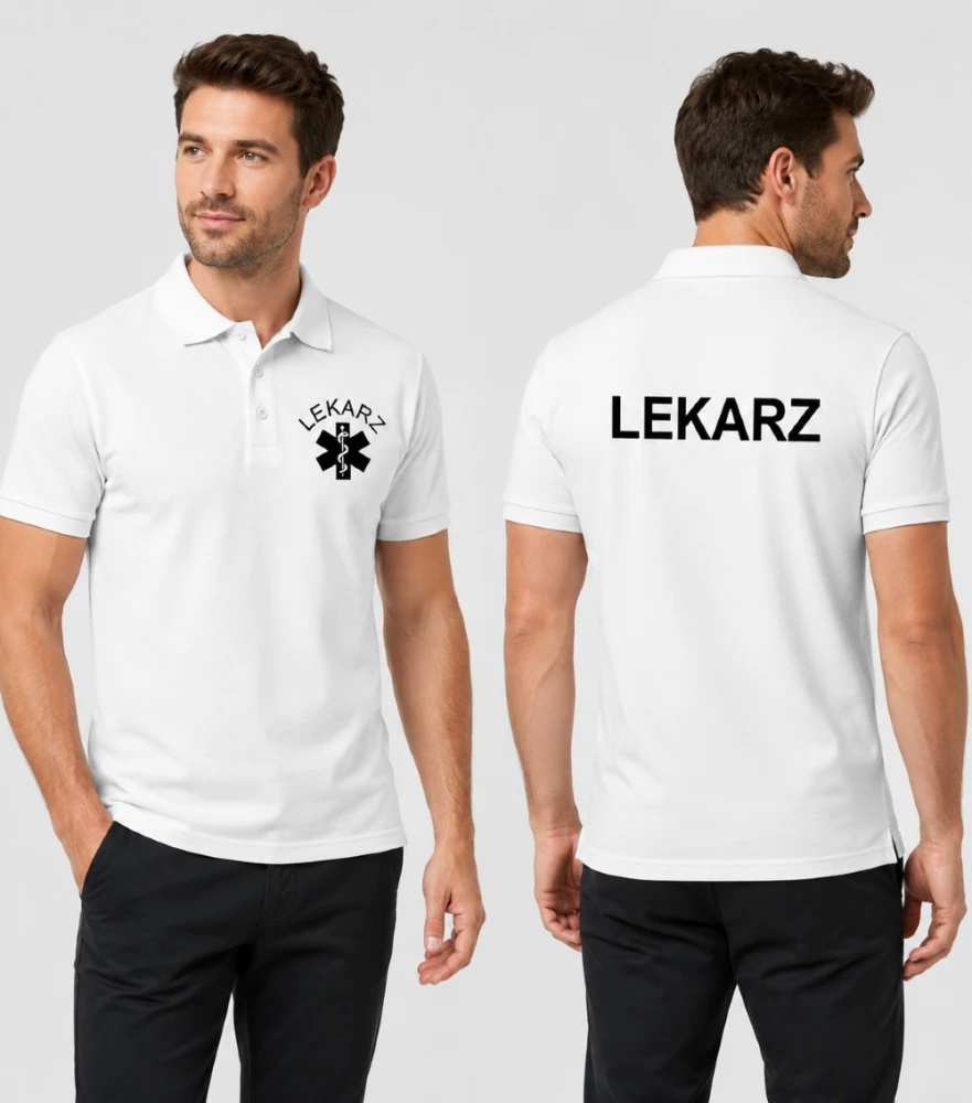Koszulka Polo Męska Lekarz 200g - Pique