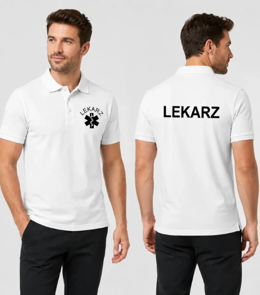 Koszulka Polo Męska Lekarz 200g - Pique