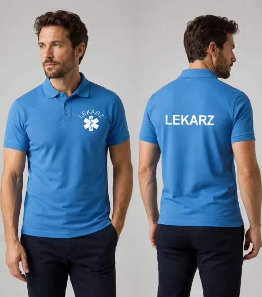 Koszulka Męska Medyczna Polo Lekarz