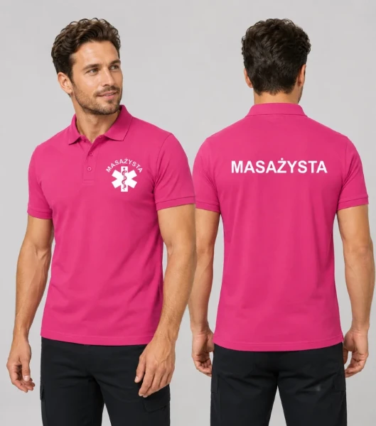 Koszulka Polo Męska Masażysta 200g - Pique