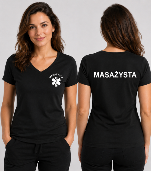 Koszulka V-neck Damska Masażysta 180g - Dream