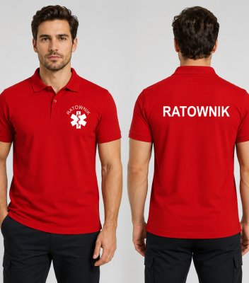 Koszulka Polo Męska Ratownik 180g - Single J.