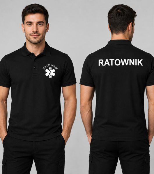Koszulka Polo Męska Ratownik 200g - Pique