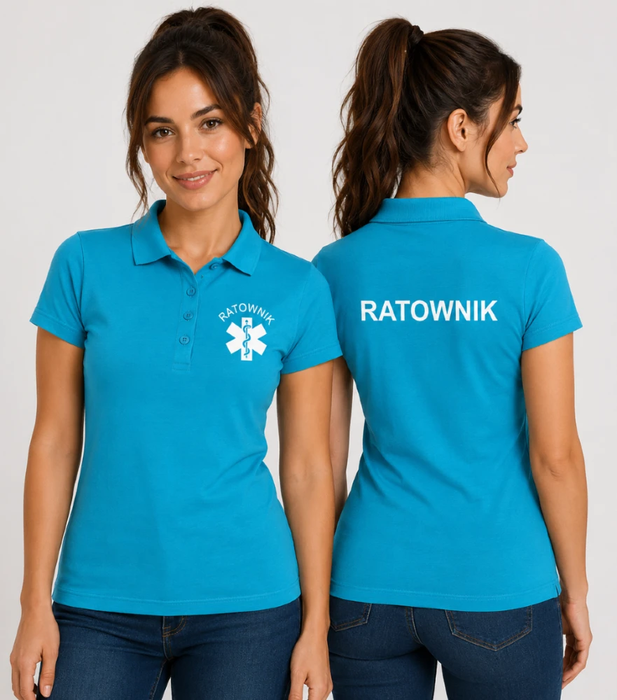 Koszulka Polo Damska Ratownik 180g - Single J.