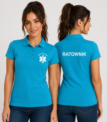 Koszulka Polo Damska Ratownik 180g - Single J.