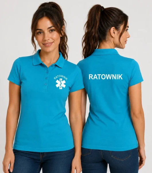 Koszulka Polo Damska Ratownik 180g - Single J.