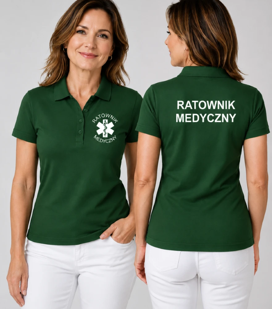 Koszulka Polo Damska Ratownik Medyczny 180g - Single J.