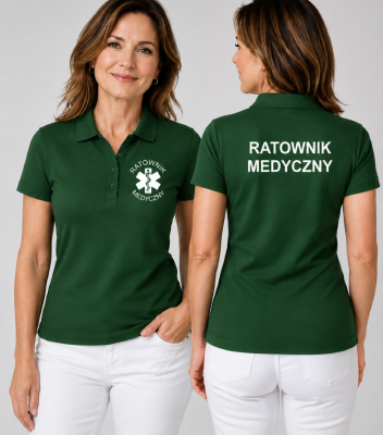 Koszulka Polo Damska Ratownik Medyczny 180g - Single J.