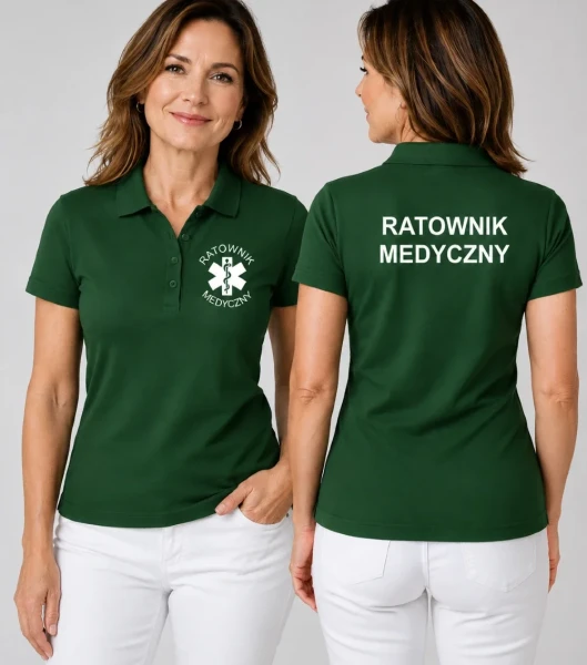Koszulka Polo Damska Ratownik Medyczny 180g - Single J.