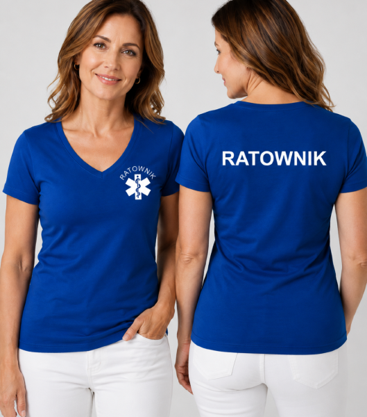 Koszulka V-neck Damska Ratownik 180g - Dream