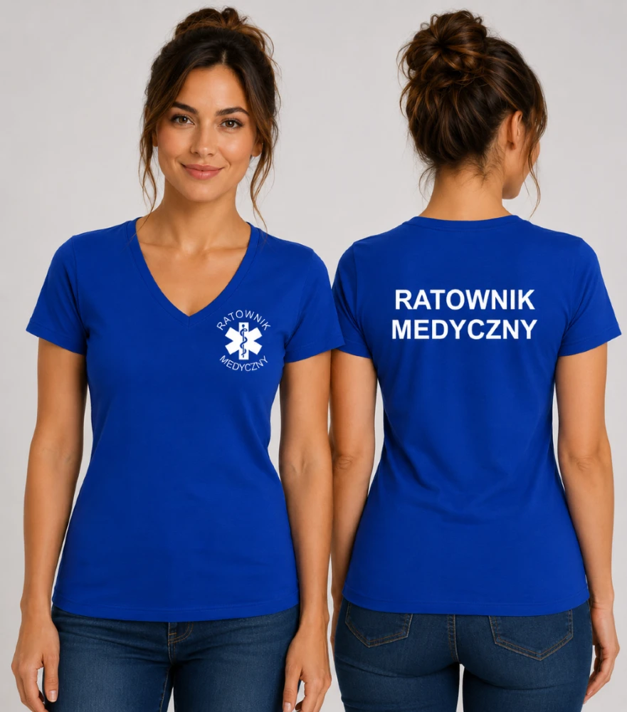 Koszulka V-neck Damska Ratownik Medyczny 180g - Dream