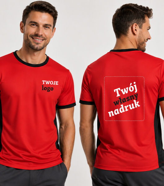 Koszulka Unisex T-shirt z Własnym Nadrukiem 160g - Duo Contrast