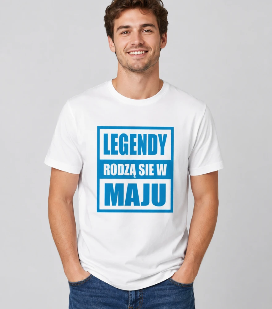 Koszulka Męska Prezent Na Urodziny Legendy Rodzą Się W Maju