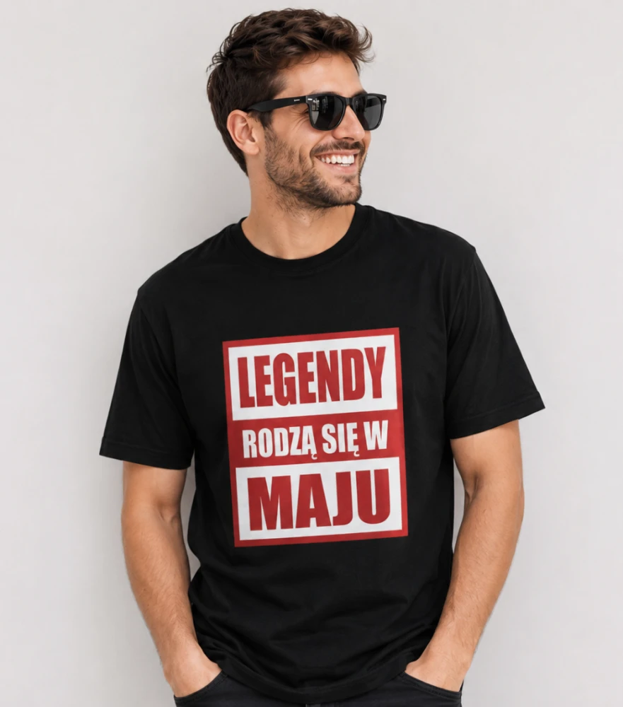 Koszulka Męska Prezent Na Urodziny Legendy Rodzą Się W Maju