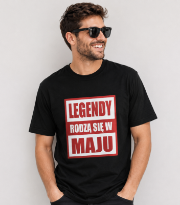 Koszulka Męska Prezent Na Urodziny Legendy Rodzą Się W Maju