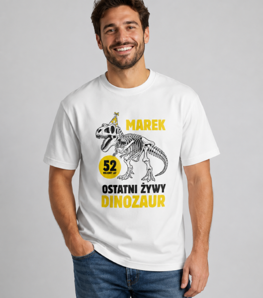 Koszulka Męska Na Urodziny Ostatni Dinozaur