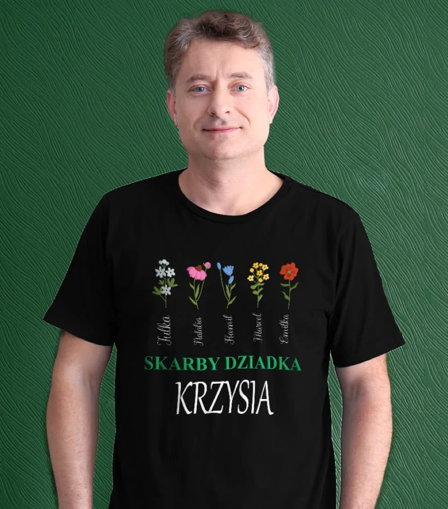 Koszulka Dla  Dziadka Z Imionami
