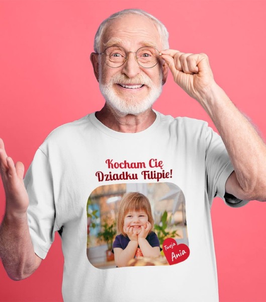 Koszulka Dla Dziadka Ze  Zdjęciem i Imionami