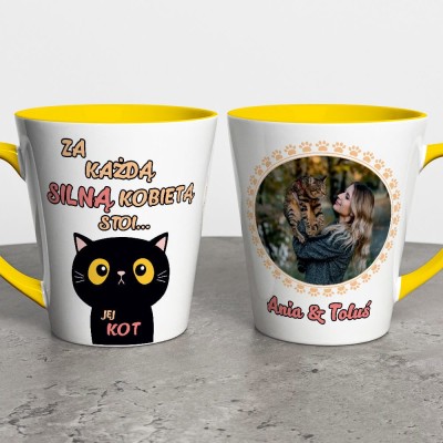 Kubek Latte Na Dzień Kobiet Z Imieniem i Zdjęciem