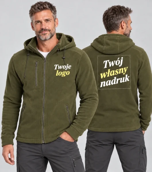 Polar Męski z Odpinanym Kapturem i Własnym Nadrukiem 340-360g - JHK Premium Hood