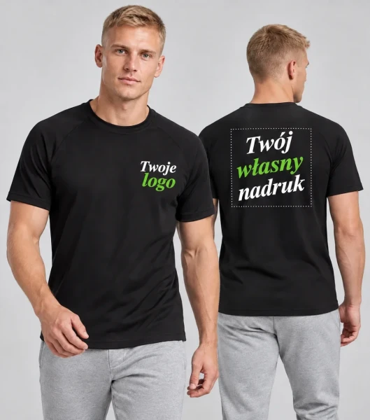 Koszulka Męska Sportowa z Własnym Nadrukiem 130g - JHK Sport Man