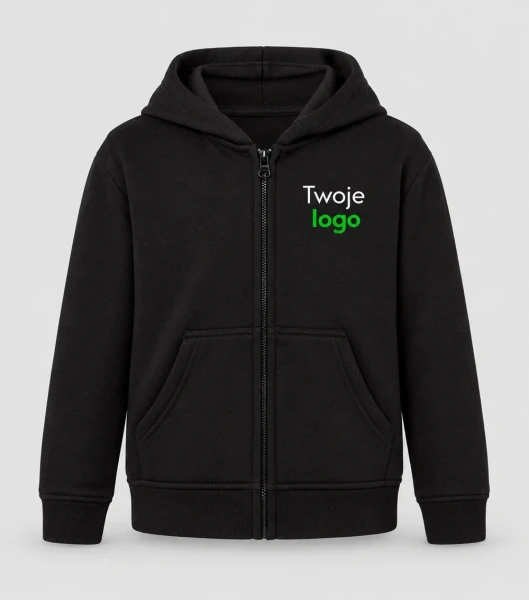 JHK Kid Zip Hood - czarny - Twoje logo