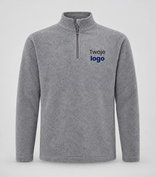 JHK Micro Fleece Man - grey melange - Twoje logo
