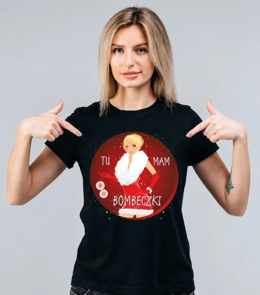 Koszulka Damska T-Shirt Tu Mam Bombeczki