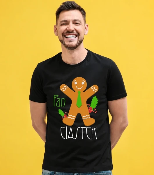 Koszulka Męska Świąteczna Pan Ciastek na modelu