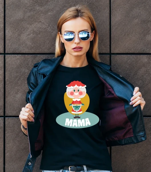 Koszulka Damska Świąteczna Mama na modelce