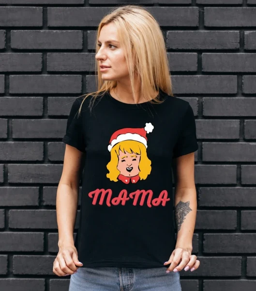 Koszulka Damska Świąteczna Mama na modelce
