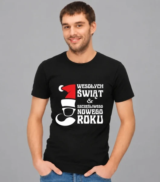 Koszulka Męska Wesołych Świąt na modelu
