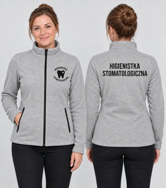Polar Damski Higienistka stomatologiczna 300g - Factor – srebrny melanż – na modelu, przód i tył