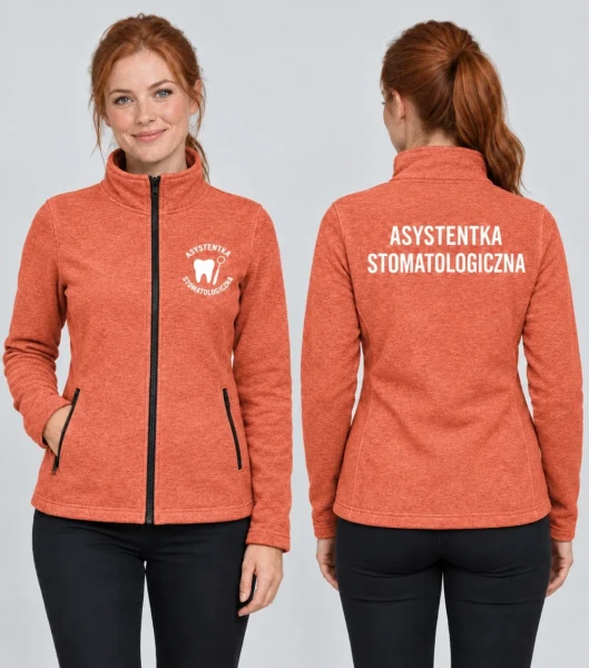 Polar Damski Asystentka stomatologiczna 300g - Factor – sunset melanż – na modelu, przód i tył
