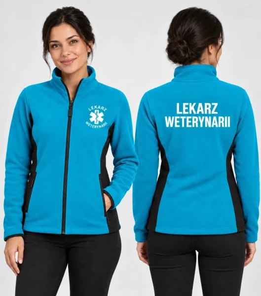 Polar Damski Lekarz weterynarii 220g - Frosty – turkus – na modelu, przód i tył