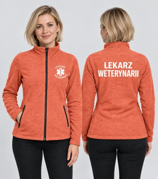 Polar Damski Lekarz weterynarii 300g - Factor – sunset melanż – na modelu, przód i tył