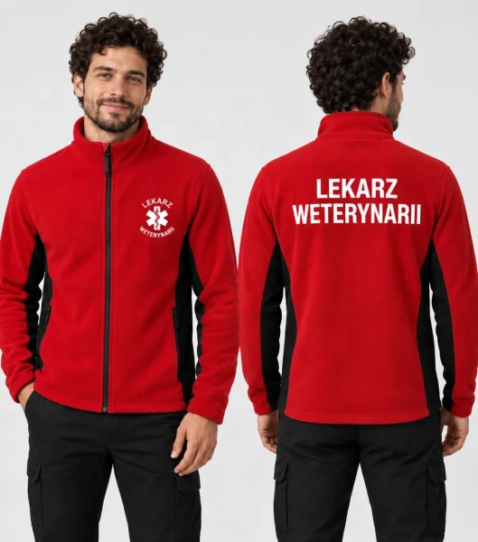 Polar Męski Lekarz weterynarii 220g - Frosty – czerwony – na modelu, przód i tył