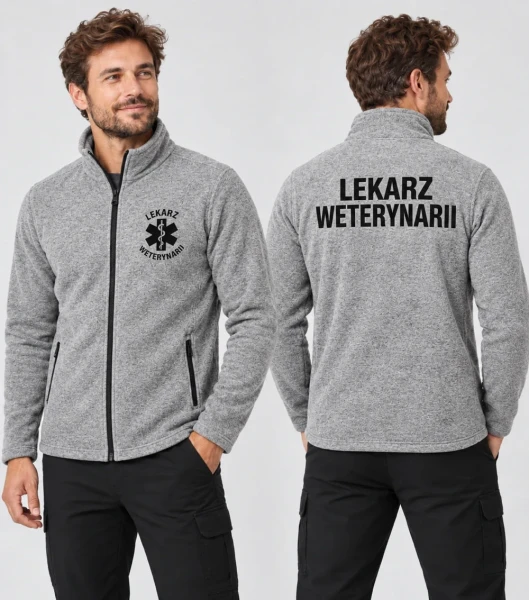Polar Męski Lekarz weterynarii 300g - Factor – srebrny melanż – na modelu, przód i tył