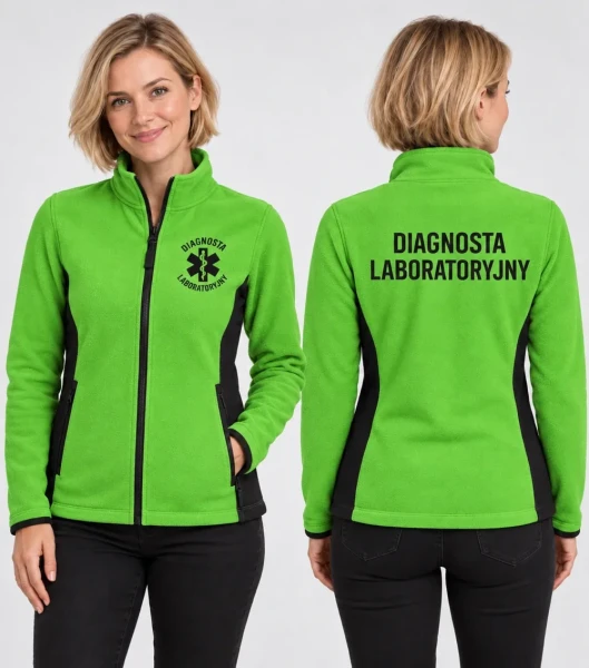 Polar Damski Diagnosta laboratoryjny 220g - Frosty – green apple – na modelu, przód i tył