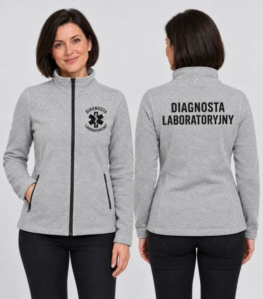 Polar Damski Diagnosta laboratoryjny 300g - Factor – srebrny melanż – na modelu, przód i tył