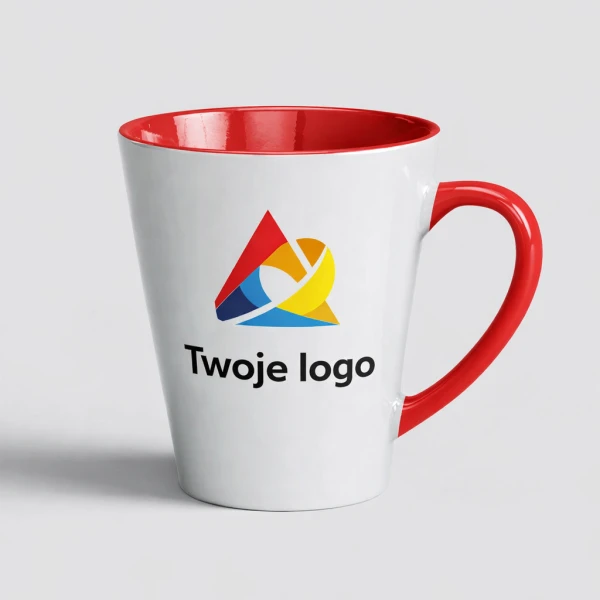 Kubek Latte Czerwony Z Logo Firmy