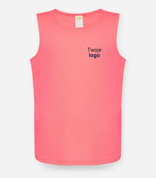 JHK SPORTARBM — fluorescencyjna fuksja — przód, logo na lewej piersi